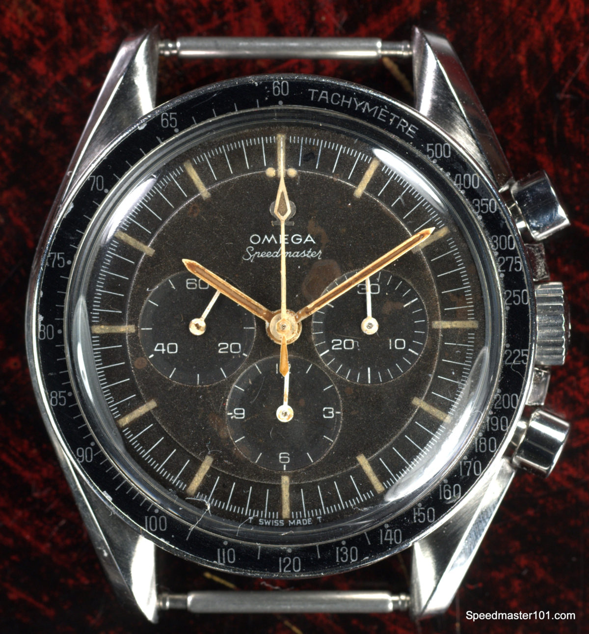 A faded dial, but blotchy and not good quality.